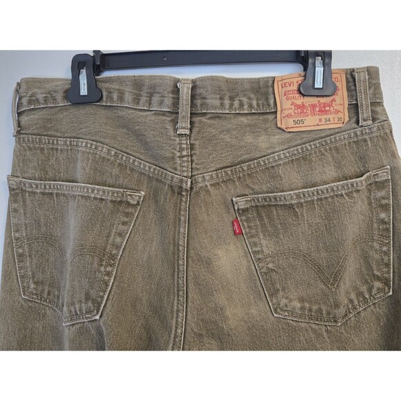 VTG Levis 505 Jeans Mens 33x29 Tan Straight Fit Work Biker Y2K Preppy Preppy - Picture 3 of 8